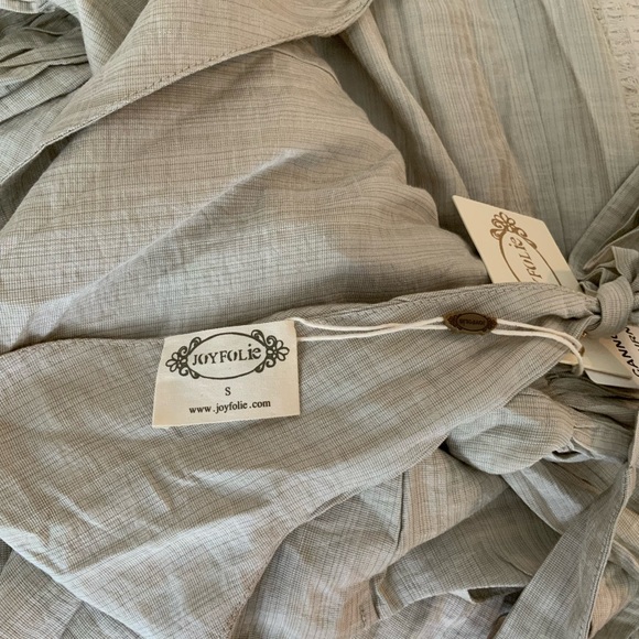 New Free People x Joyfolie MAYRELI Maxi Corset Summer DRESS in Linen Cloud - Picture 10 of 12